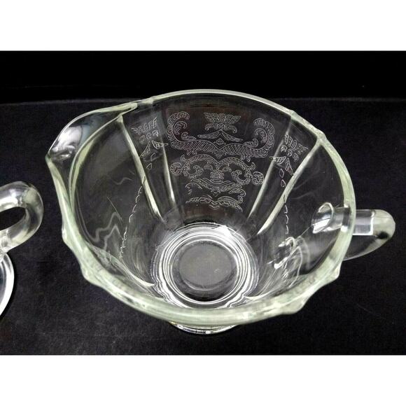 Indiana Glass Madrid Clear Creamer and Sugar Bowl - Picture 3 of 5
